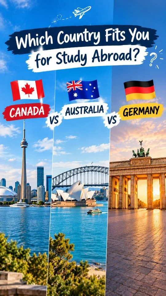🌍 Canada 🇨🇦 vs Australia 🇦🇺 vs Germany 🇩🇪 — Which Country Fits You Best? 🎓✈️
Planning to study abroad but confused about where to go? 🤔
Each country offers different opportunities, education systems, living costs, and career pathways. The right choice depends on your budget, course, and future goals.
📌 Save this post for your study abroad journey!
💬 Comment your choice: Canada, Australia, or Germany?
📩 DM us to explore your study abroad options with Arizenxt Overseas.
#StudyInEurope #mbbsabroad #studyingermany #arizenxtoverseas #studyabroad